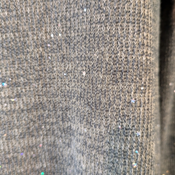 Olive Green Knit Sweater Dress with Star Sequin Size M - Picture 5 of 7